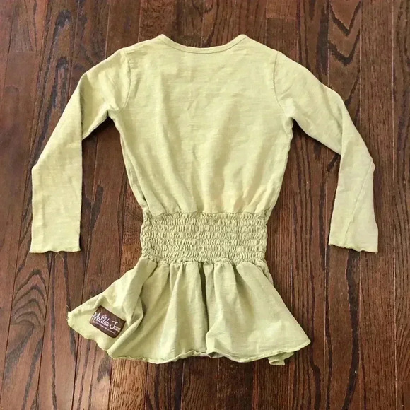 Matilda Jane Girls 8 Olive Green 100% Cotton Long-Sleeve Tunic Blouse - VGUC! - Picture 4 of 5